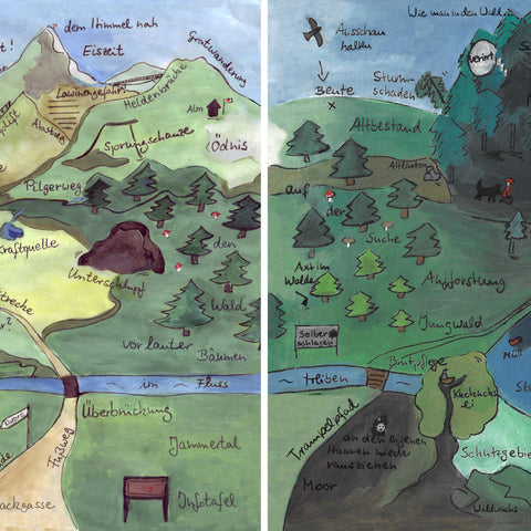 Berge + Wald (DIN A2 + DIN A0 auf Plane)