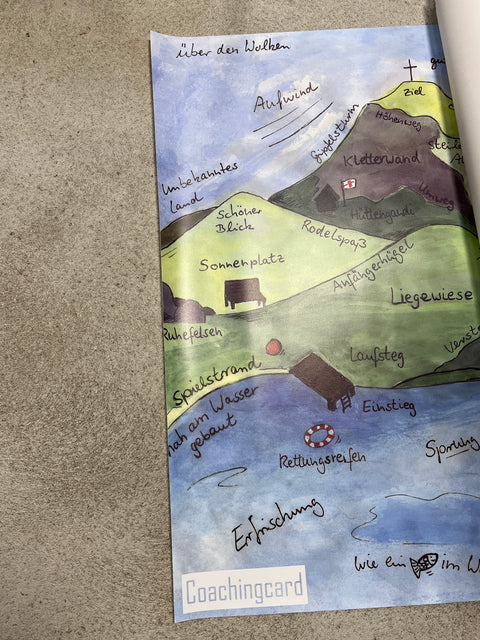 SALE! Land der Befindlichkeiten auf Plane (DIN A0) mit abgeschnittenem Rand (linke Seite)