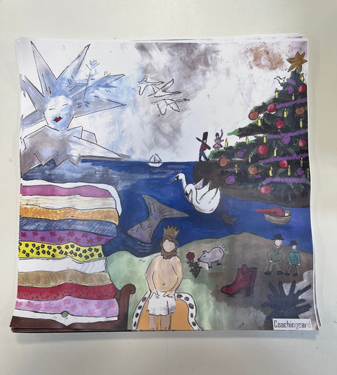 SALE! Märchenkarte Christian Andersen auf Plane (40 x 40 cm)